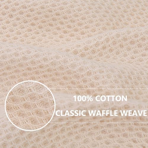 Homaxy 100% Cotton Waffle Weave Kitchen Dish Towels 4-Pack, Beige