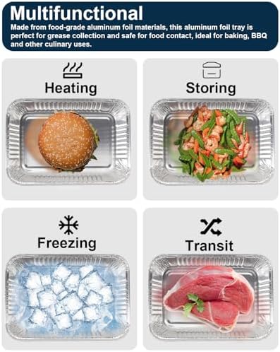 Drip Pans for Weber, Disposable Aluminum Foil Grease Trays for Weber Grills, Universal Replacement Liners for Weber Series, 8.6" x 6" - 30 Pcs