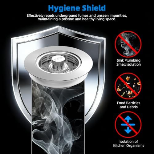 Hibbent Metal Kitchen Sink Drain Strainer and Stopper, Stainless Steel