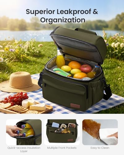 LOVEVOOK Lunch Bag for Men Women, Insulated Lunch Box, Large Cooler Lunbox