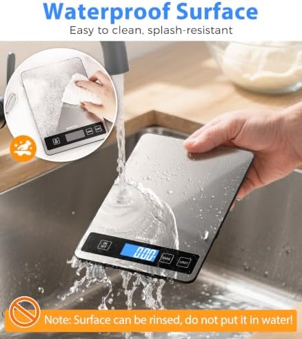 Food Scale, 33lb/15kg Kitchen Scale, 1g Precision, Black