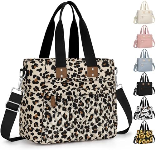 Capolo Lunch Bag for Women,Small Insulated Lunchbox Tote Reusable,M-Leopard