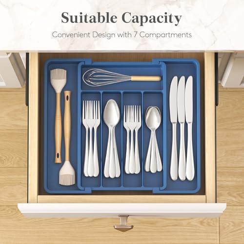 Lifewit Expandable Silverware Drawer Organizer, Kitchen Utensil Tray