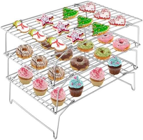 TeamFar Cooling Rack, 3 Tier 15" x 10" Stainless Steel Baking Roasting Rack