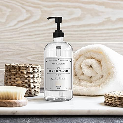 Sunrise Premium Clear Glass Soap Dispenser with Pump, 2 Pack