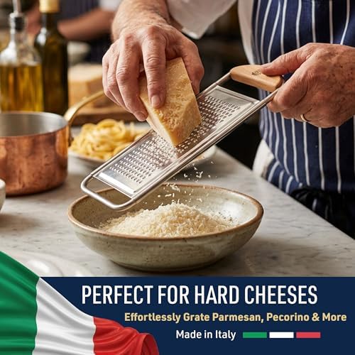 Kings County Tools Cheese Grater Handheld, Italian Made Kitchen Gadgets