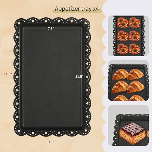 Pack of 11 NWK Cake Stand Set of Cupcake Stand, Tray & Table Cloth (Black)