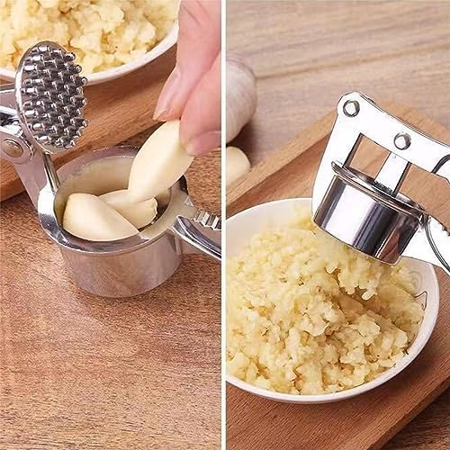 Stainless Steel Garlic Press, 5 in 1 Kitchen Mincer and Crusher