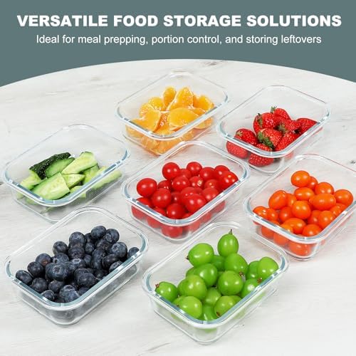 KOMUEE 10 Packs 22 oz Glass Meal Prep Containers, Green