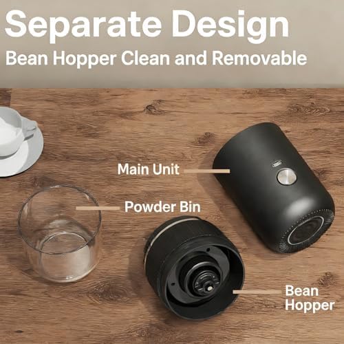 Electric Coffee Grinder Automatic Spice Grinder Rechargeable Salt Mill Pepper Grinder Adjustable Coarseness Removable Design Kitchen Tool