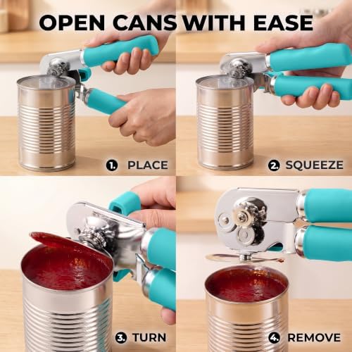 Zulay Kitchen Stainless Steel Swing Open Manual Can Opener Comfortable Grip