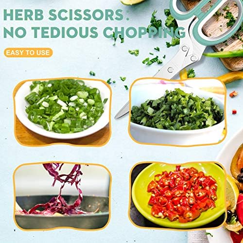 Herb Scissors with 5 Blades and Cover, New Kitchen Gadget 2026