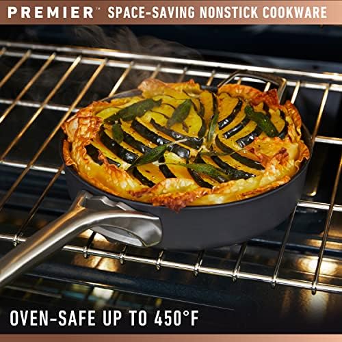 Calphalon Premier Space-Saving Nonstick Cookware Set, 8-Piece, Stackable, Hard-Anodized Aluminum