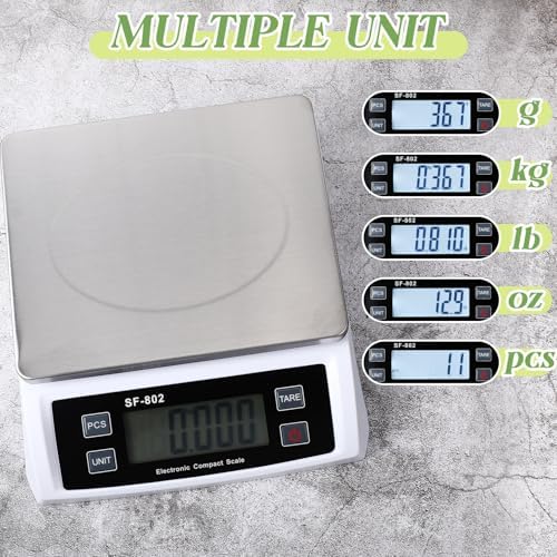 Copkim Large Digital Kitchen Scale 66LB 30kg Commercial Food Scale, Silver