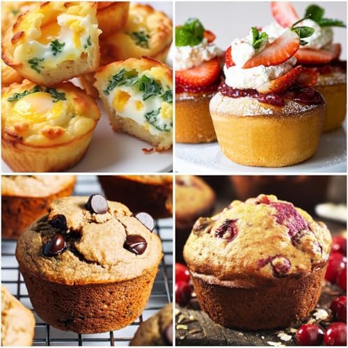 CAKETIME Large Muffin Pan Jumbo, Metal Reinforced Frame 3.5 Inch Large Silicone Cupcake Pan 6 Cup Jumbo Muffin Tin for Baking Easy to Handle