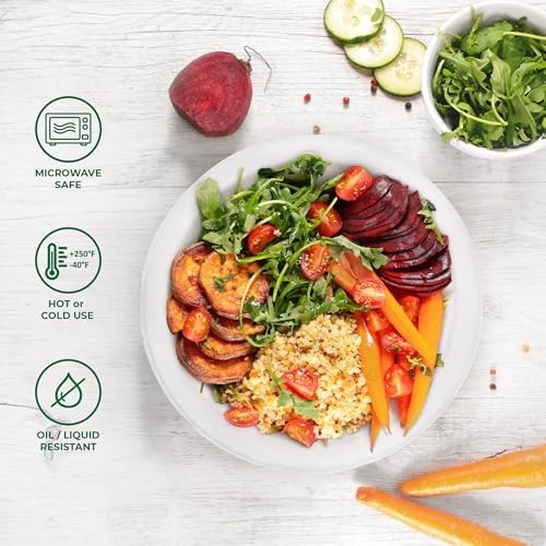 Freshware Paper Bowls - Disposable 32 oz Soup Bowl, 500-Pack Biodegradable Sugarcane Fiber Serving Bowls - Heavy Duty Bagasse for Hot Food Plates - Microwave & Freezer Safe, Stackable Dinnerware