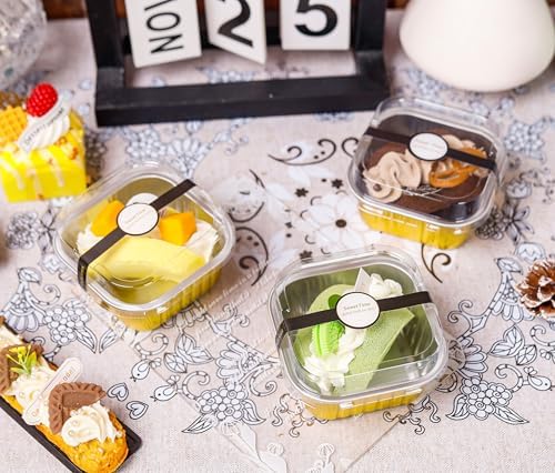 NPLUX Halloween Mini Cake Tins, 5oz 50 Pack Gold for Dessert Tables