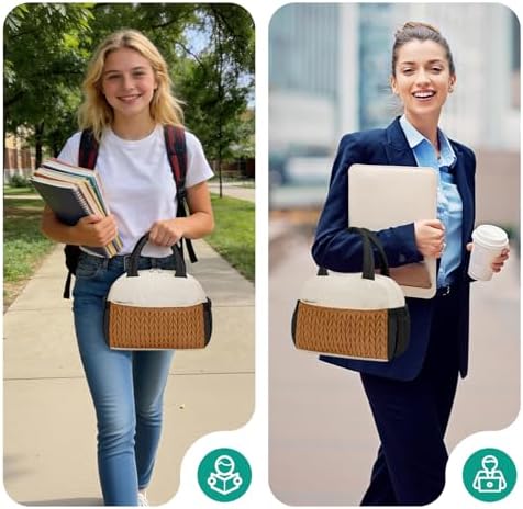 Coobiiya Lunch Box Lunch Bag for Women Men,Reusable Cute Lunch Pail bag,Leakproof,Insulated LunchBox Tote Compact 10L, Cooler Lunch Container for Work Travel Office