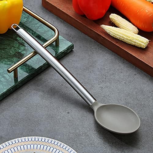 Berglander Cooking Spoon, Non-stick Silicone Solid Serving, Basting Spoon For Cooking, Kitchen Dishwasher Safe, Easy to Clean