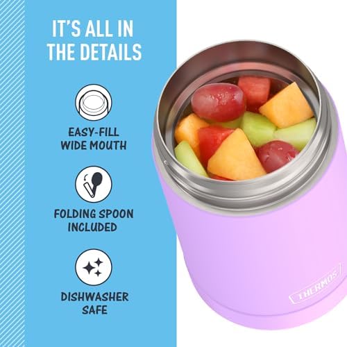 THERMOS FUNTAINER Food Jar with Spoon, 16oz, Neon Purple