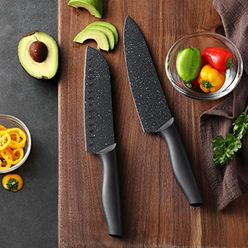Marco Almond Kitchen Knife Set 12 PC Chef Knife Set Black