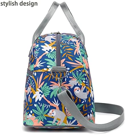 FlowFly Insulated Lunch Bag With Shoulder Strap for Women, Men, and Kids, Large and Reusable, Handle, Freezable Work and School Travel Tote and Meal Prep Organizer,Sloth