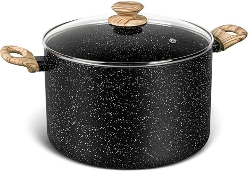 MICHELANGELO Stock Pot with Lid, 10 Quart Large Pot for Cooking, Nonstick Cooking Pot with Healthy Coating, Non Stick Soup Pots Induction Compatible