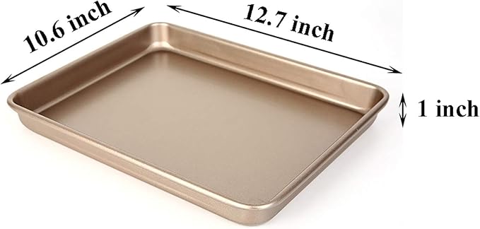 Nonstick Baking Sheet Pan Oven Set for Kitchen Cooking, 13 inch Cookie Sheet Bake for Home Goods Baking Dishes, Walooza Carbon Steel Roast Pan Non Stick Bakeware Trays, Baking Supplies Essentials Sets