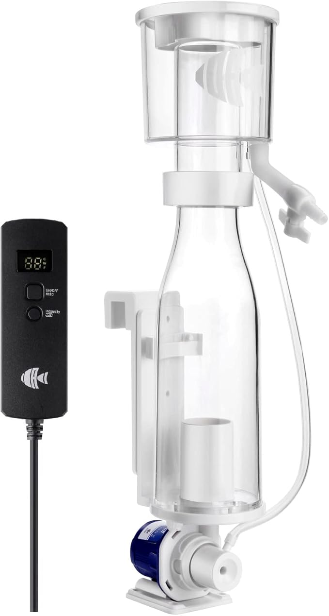 Protein Skimmers for Saltwater Aquariums, Hang On Protein Skimmer for Fish Tanks up to 80 Gallons, DC Pinwheel Pump with Controller, Not for Rimmed Tank