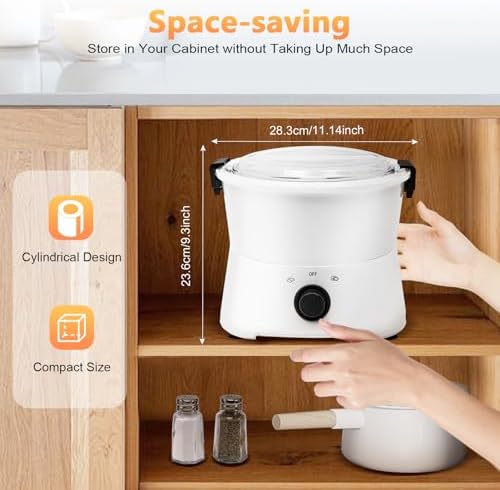 Electric Potato Peeler 85W One-button Automatic Potato Peelers 1.76Lbs Capacity 2-minute Peeling Rotating Fruit Vegetable Peeler with Visible Cover for Kitchen Restaurants (1.76Lbs Capacity)