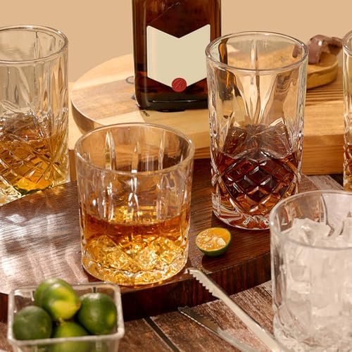 Moretoes Crystal Cocktail Glasses Drinking Glasses Set of 12 Glass Cups