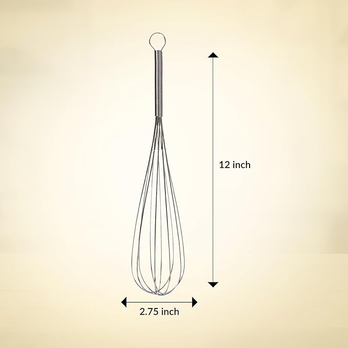 Mrs. Anderson’s Baking Egg and Batter Whisk, 18/8 Stainless Steel, 12-Inches