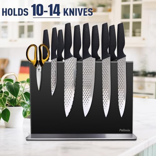 Magnetic Knife Block Without Knives—Black, Stainless Steel, 12"