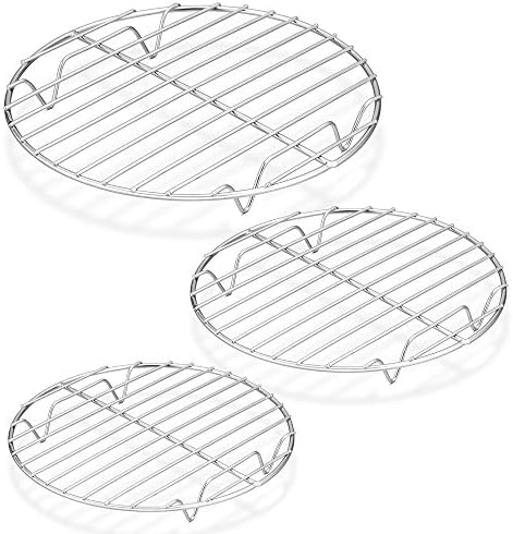 P&P CHEF Round Cooking Rack, Cooling Rack for Steamer, 7.5+9+10.5”, Silver