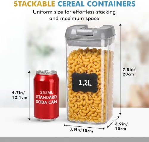 Shazo 6 PC 1.2L Airtight Food Storage Containers with Lids BPA Free Plastic