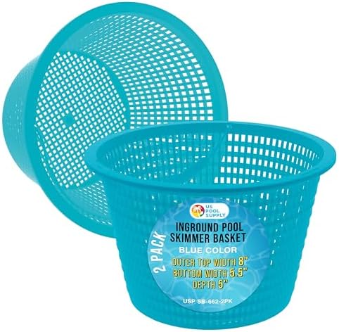 U.S. Pool Supply Swimming Pool Blue Plastic Skimmer Replacement Basket 2 Pk