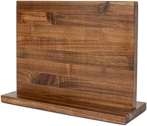 Magnetic Knife Holder,Double Sided Magnetic Knife Block for Kitchen Counter,Acacia Wood Strong Magnet Knife strip