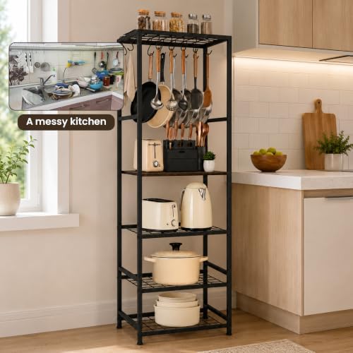 DALEMHOME Pot and Pan Organizer, 5 Tier Kitchen Rack