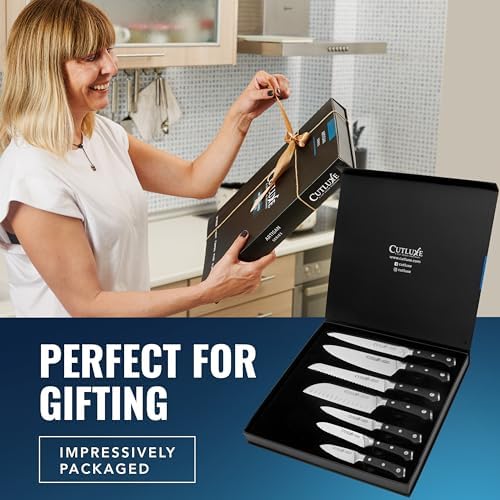 Cutluxe Chef Knife Set, 7-Piece Kitchen Knives – Razor Sharp German Steel