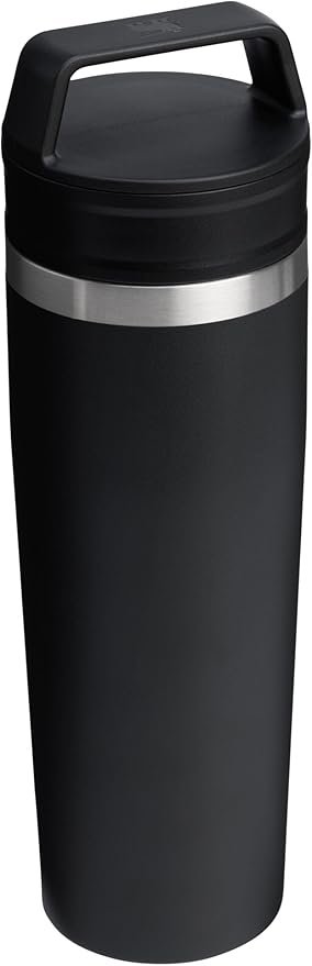 STANLEY Cafe To Go Travel Mug 20 oz | Leakproof Two-Part Drink Through Lid | Tumbler Cup for Coffee, Tea and Drinks | Insulated Stainless Steel Coffee Mug | BPA-Free | Black 2.0