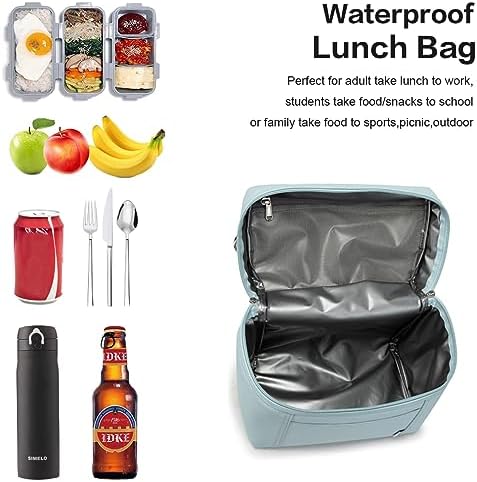 NOL 8L Insulated Lunch Bag for Women, Light blue, Medium(normal)