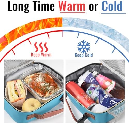 Genteen Lunch Box for Kids, Boys - Insulated Small LunchBox Reusable, Zip Closure & Buckle Handle, Portable Cooler for Work, School, Travel (Light Green)