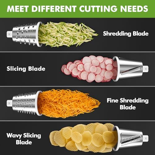 Geedel Upgraded Rotary Cheese Grater Hand Crank, Vegetable Shredder Slicer