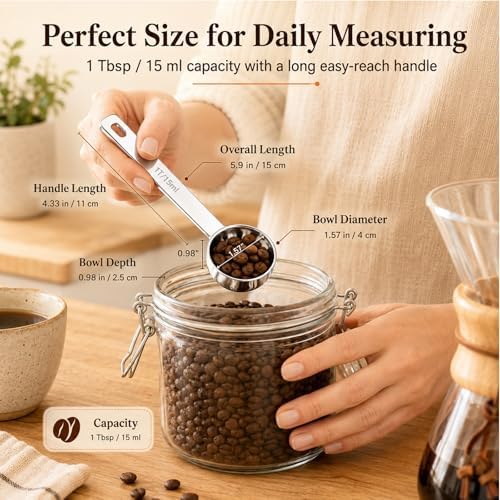 Coffee Scoop Set for Ground Coffee, 15ml & 30ml, 1 & 2 Tbsp, 4 Pack
