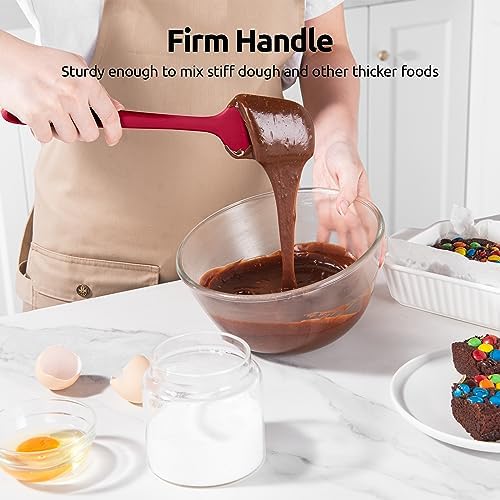 U-Taste Silicone Spatula Set 600°F High Heat Resistant, 4-Pcs, Multicolor
