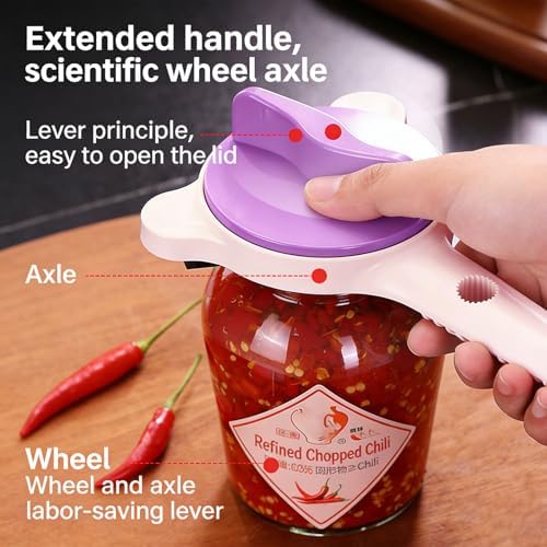 2026 New 4-In-1 Jar Opener, Adjustable Stainless Steel Jar Opener, Multifunctional Retractable Lid Remover for Seniors & Those with Limited Strength Works