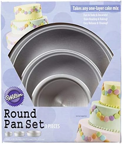 Wilton Aluminum Round Cake Pan Set, Made Without PFAS, 3-Piece