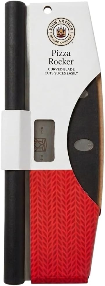 King Arthur Baking Company Pizza Rocker Cutter, Stainless Steel Blade, Comfort Handle With Blade Guard, For Straight Pizza Slices