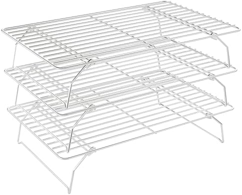 3 Tier Stackable Cooling Rack for Batch Cooling, 15.8"x 10", Silver