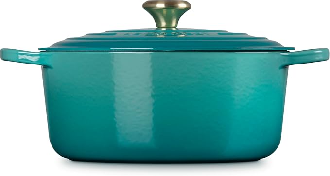Le Creuset Enameled Cast Iron Signature Round Dutch Oven, 7.25 qt., Riviera